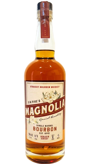S.N. Pike's Magnolia Single Barrel Bourbon Whiskey Distilled in Kentucky 