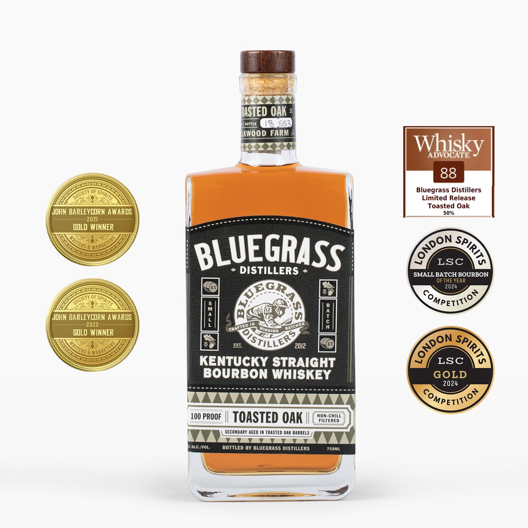 Bluegrass Toasted Oak Small Batch Kentucky Straight Bourbon Whiskey