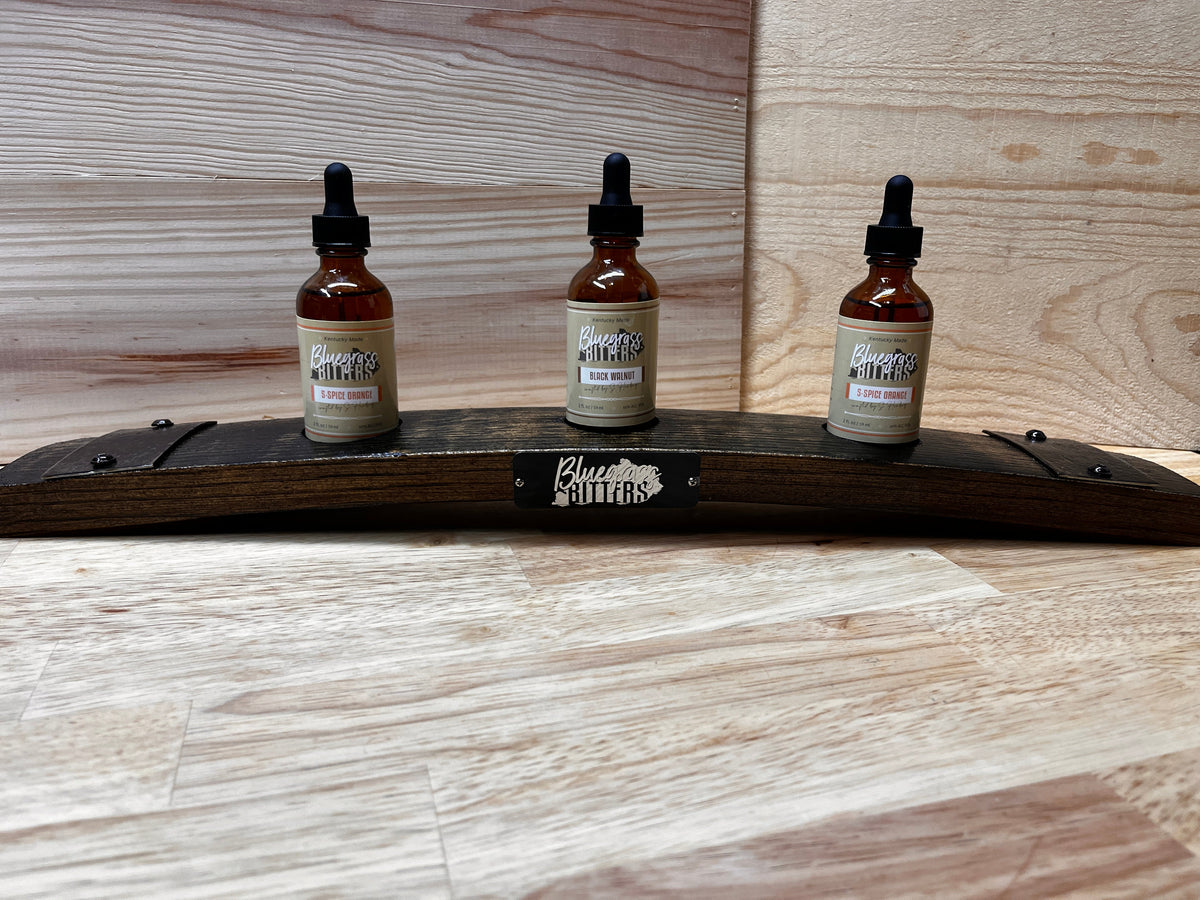 Hand Finished Barrel Stave Bitters Display