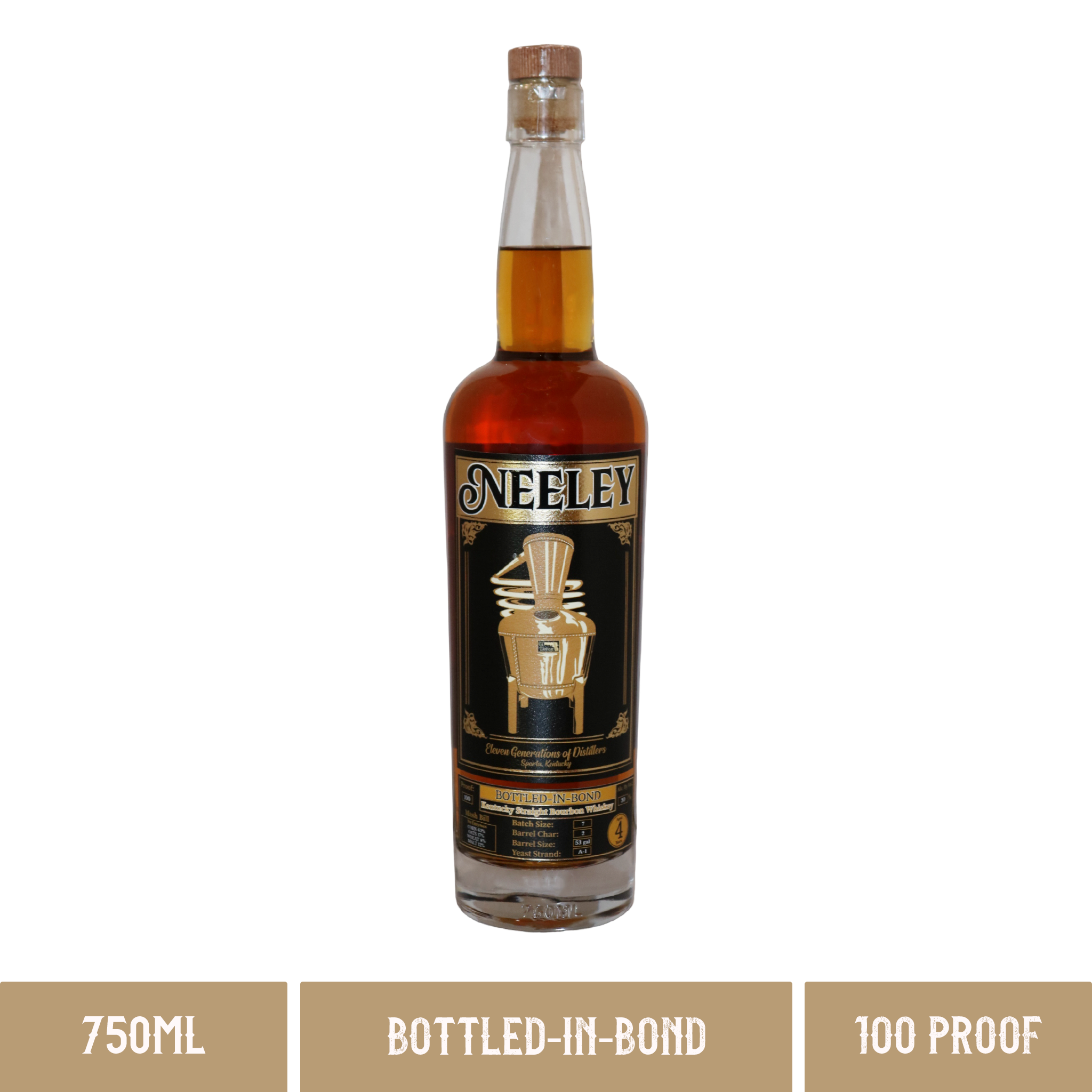 Neeley Family Distillery Bottled in Bond Four Grain Bourbon 100 Proof (750ml)