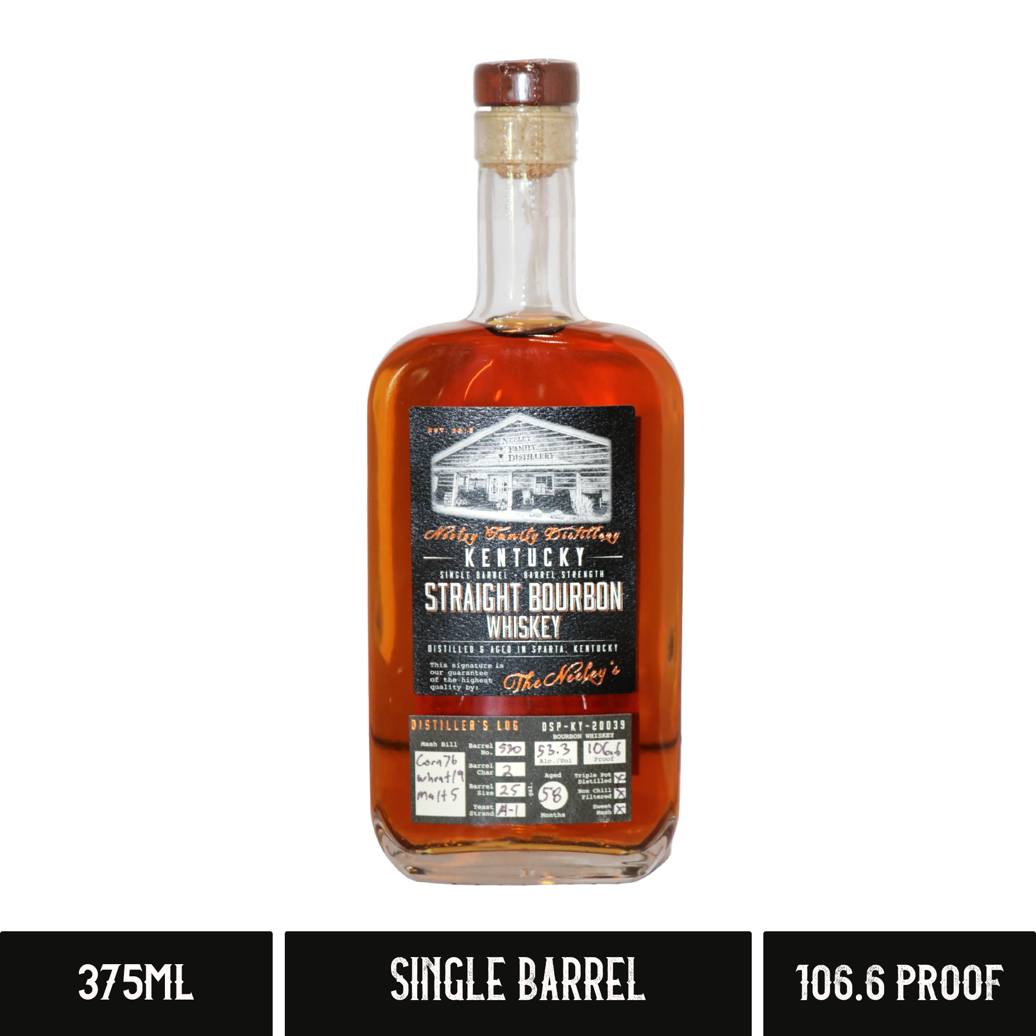 Neeley Family Distillery Kentucky Single Barrel Straight Wheated Bourbon - 106.6 Proof (375ml)