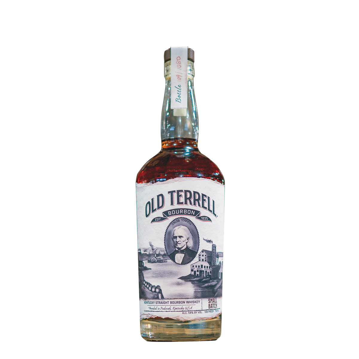Bottle of Old Terrel Kentucky Straight Bourbon Whiskey Small Batch 108 Proof 750ml