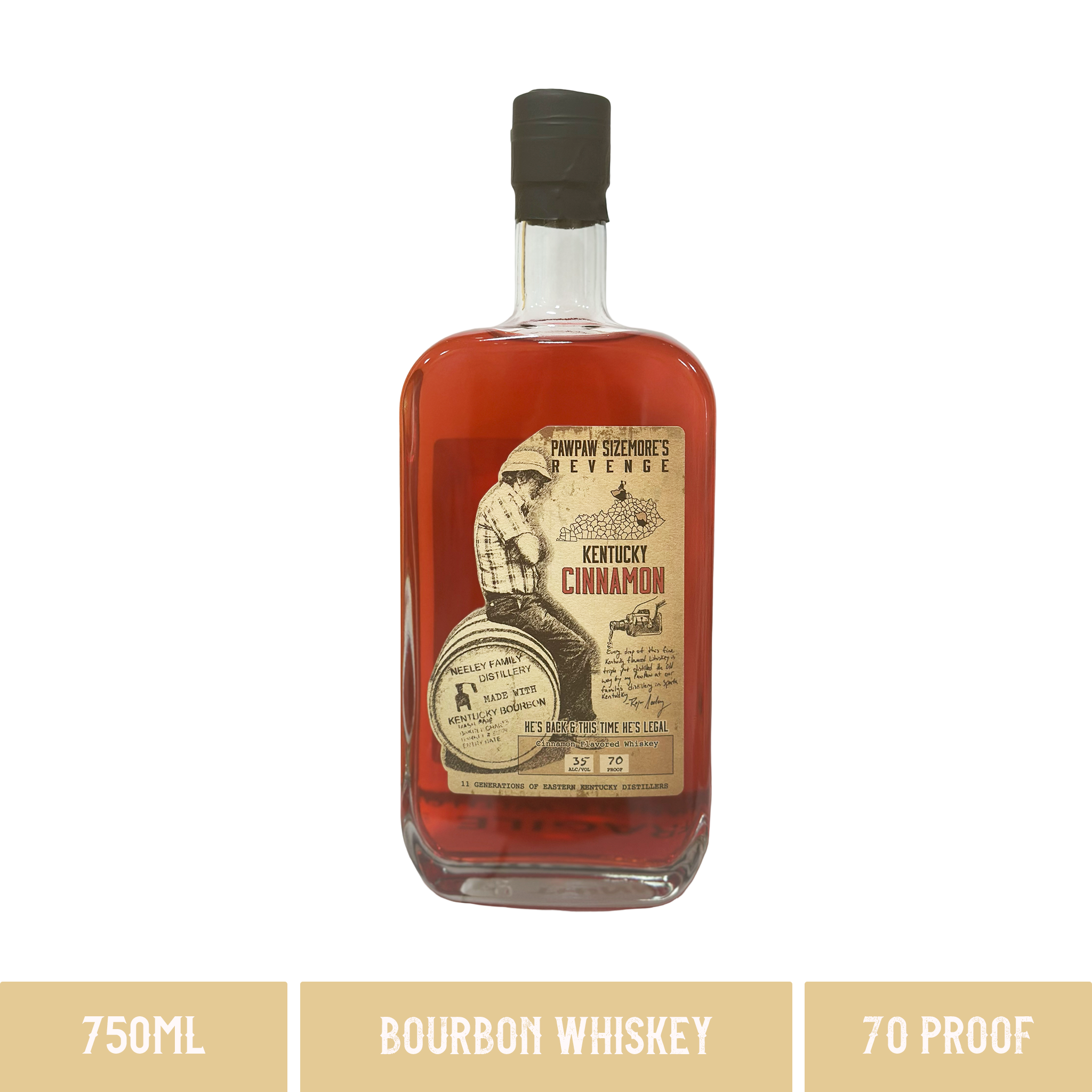 Pawpaw Sizemore's Revenge Cinnamon Whiskey 70 Proof (750ml) Neeley