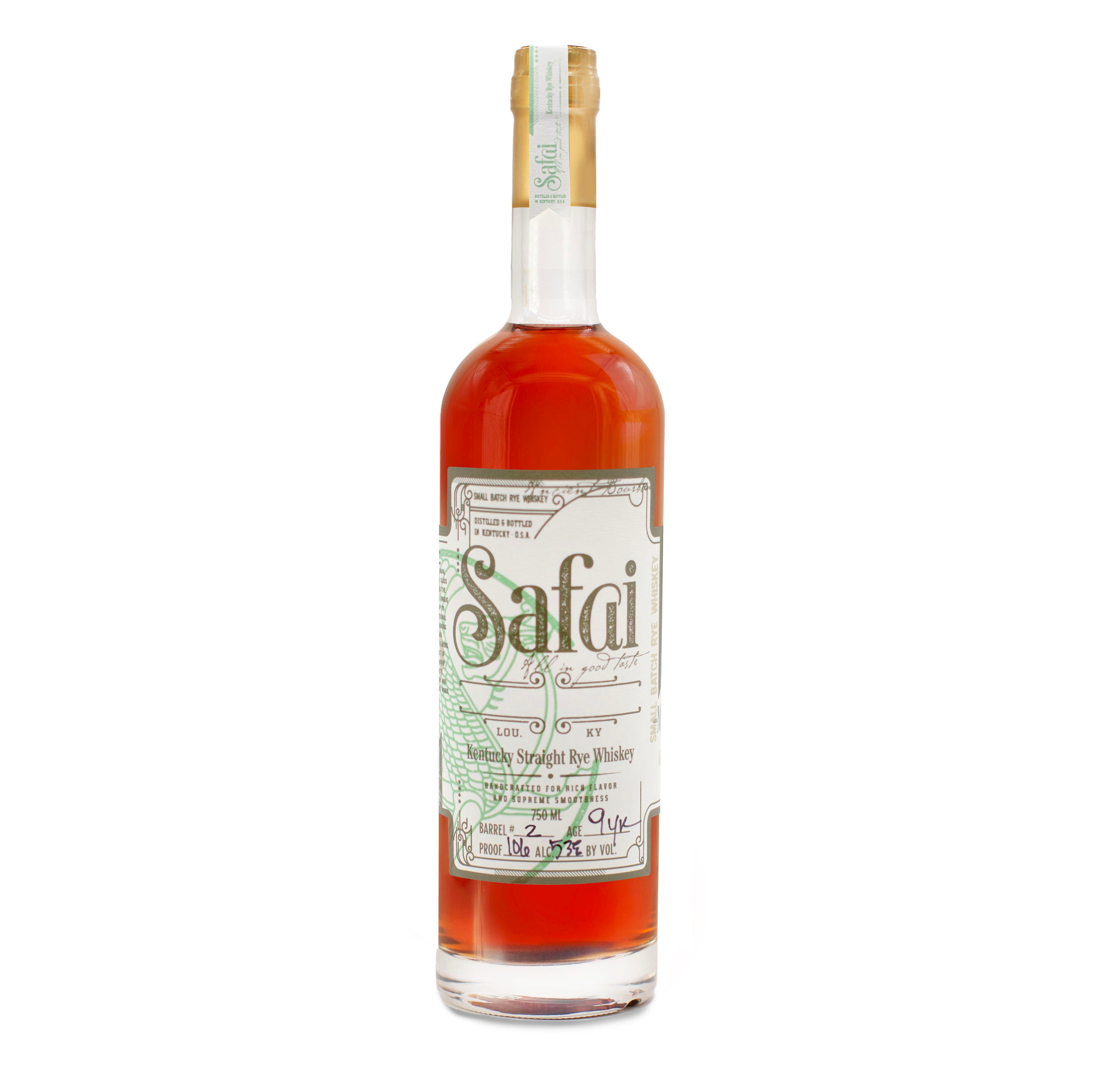 Safai Kentucky Straight Rye Whiskey Barrel #2 750ml – Kentucky Bourbon ...